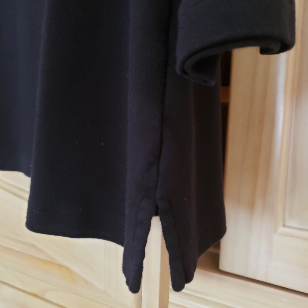 Kim Rogers Embellished Square Neck Knit Top Large 3/4 Sleeve Black Knit - Picture 3 of 7